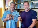 Sylvester Stallone and Arnold Schwarzenegger are pictured in an Instagram photo.
