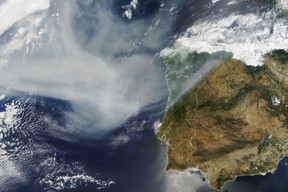 moke from wildland fires in Canada traversed the Atlantic Ocean and drifted over European countries