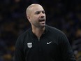 Sacramento Kings associate head coach Jordi Fernandez looks on during Game 3 in the first round of the NBA basketball playoffs against the Golden State Warriors in San Francisco, Thursday, April 20, 2023. Fernandez is replacing former Toronto Raptors coach Nick Nurse as the head coach of the Canadian men's basketball team, Canada Basketball announced Wednesday.