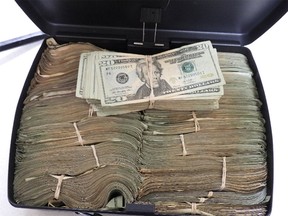 American money was seized by Canadian border agents in Niagara Falls last month.