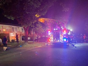 Firefighters battle a house fire near Torbram Rd. and North Park Dr., in Brampton, that killed one person and injured two others, including a child, on Friday, June 2, 2023.