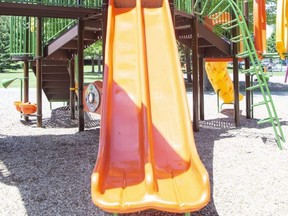 A children's slide.