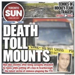 The cover of The Toronto Sun on Sunday, June 18, 2023.