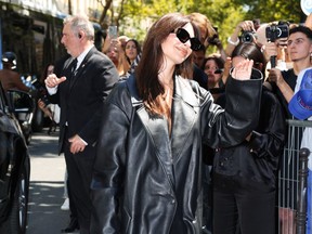 Emily Ratajkowski is seen during Paris Fashion Week