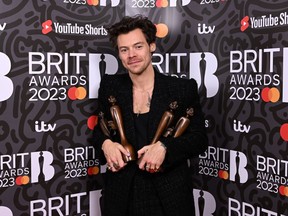 Harry Styles is seen at the Brit Awards