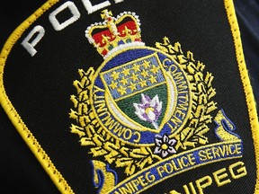 A Winnipeg Police Service shoulder badge is shown in Winnipeg