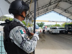 A member of the Mexican National Guard