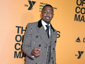 Nick Cannon is pictured at the Golden Theatre in New York City
