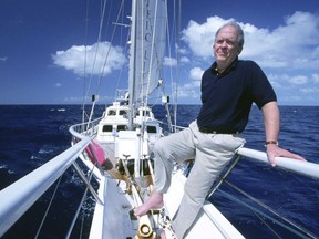 This photo provided by Ocean Alliance shows Roger Payne on board Ocean Alliance's research vessel RV Odyssey during the Voyage of the Odyssey, a groundbreaking toxicology study circumnavigating the globe, in 2002 off of Western Australia in the Indian Ocean.
