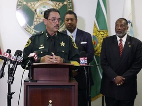 Sheriff Billy Woods speaks at a news conference