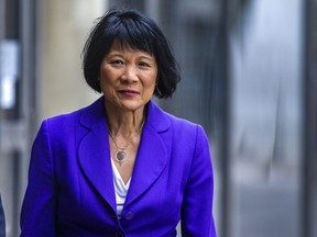 Toronto mayor-elect Olivia Chow arrives before addressing media outside of City Hall in Toronto, Ont. on Tuesday, June 27, 2023.