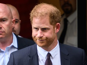 Prince Harry, Duke of Sussex, departs after giving evidence at the Mirror Group Phone hacking trial