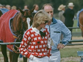 Princess Diana is pictured at a polo match at Smith's Lawn, Guards Polo Club, Windsor, in June 1983.