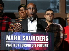 Mark Saunders speaks at a news conference.