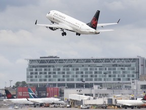 An Air Canada jet takes off