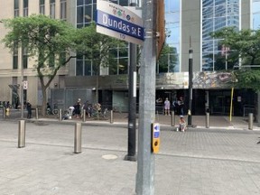 With the exception of one person running for mayor, this street sign will come down before the drug injection site in downtown Toronto. Anthony has promised Dundas Street will not be renamed if he's elected Monday -- Joe Warmington photo