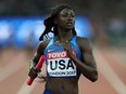 Tori Bowie of the United States competes at the IAAF Championships in London in 2017.