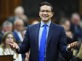 Conservative Leader Pierre Poilievre rises during question period in the House of Commons on Parliament Hill in Ottawa on Wednesday, June 21, 2023.