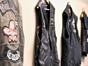 Police seized Outlaw motorcycle club vests as part of Project Derailleur, a seven-month investigation into an alleged biker-run drug trafficking ring in Southwestern Ontario.