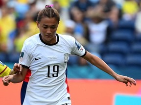 South Korea's Casey Phair made her debut against Colombia.
