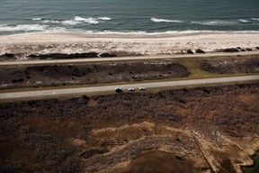 An aerial view of the area near Gilgo Beach and Ocean Parkway on Long Island where police have been conducting a prolonged search after finding ten sets of human remains on April 15, 2011 in Wantagh, New York. (Photo by Spencer Platt/Getty Images)