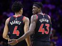 Scottie Barnes (left) and Pascal Siakam will become even bigger pieces for the Raptors following the departure of Fred Van Vleet. 