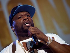 Rapper 50 Cent performs on stage