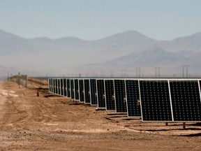 A solar plant in Chile's Atacama desert is seen on Jan. 23, 2015.