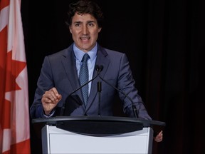 Prime Minister Justin Trudeau speaks during Australia-Canada Economic Leadership Forum in Toronto, Tuesday, July 18, 2023.