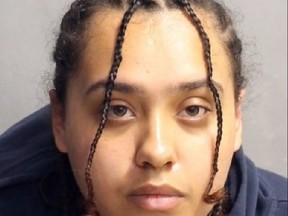 Dustina Perez, 23, of Toronto, is before the courts on charges relating to an arson in Scarborough but was released on bail and Toronto police were unable to find her on Saturday, July 15, 2023.