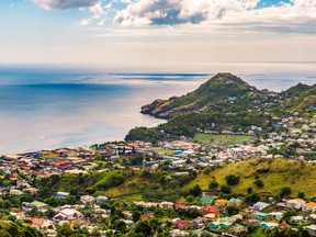 Landscape of Kingstown, Saint Vincent and the Grenadines.