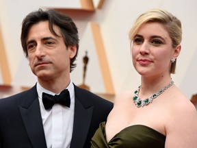 Filmmaker Noah Baumbach (left) and actress and director Greta Gerwig arrive for the 92nd Oscars at the Dolby Theatre in Hollywood, Calif., on Feb. 9, 2020.
