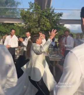 Mitch Marner is pictured at his wedding in a photo posted by Sydney Esiason Martin on Instagram