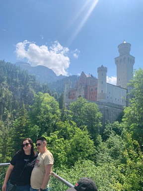 Viewing deck of the front of Neuschwanstein.