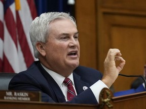 Committee chairman Rep. James Comer (R-KY) questions witnesses during a House Oversight Committee hearing related to the Justice Department's investigation of Hunter Biden, on Capitol Hill in Washington, D.C., Wednesday, July 19, 2023.