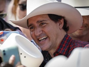 Prime Minister Justin Trudeau greets the crowds at the Calgary Stampede, July 10, 2022.