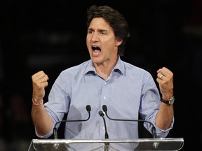Justin Trudeau making a speech