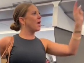Woman on flight