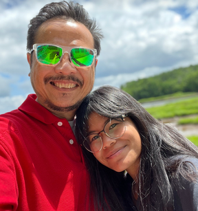 Pitch Phaunpa with her dad Jack . FAMILY PHOTO