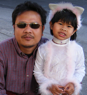 Pitch Phaunpa with her dad Jack when she was little. FAMILY PHOTO