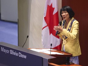 Olivia Chow takes the reins as the new mayor of Toronto at City Hall on Wednesday, July 12, 2023.