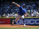 Blue Jays' Alek Manoah throws a pitch during the second inning against the Seattle Mariners at T-Mobile Park on July 23, 2023 in Seattle, Wash. 