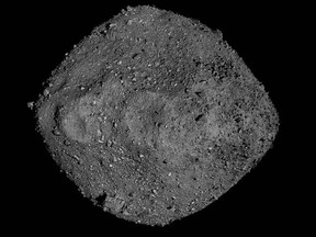 A mosaic view of Bennu was created using observations made by NASA's OSIRIS-REx spacecraft that was in close proximity to the asteroid for over two years.