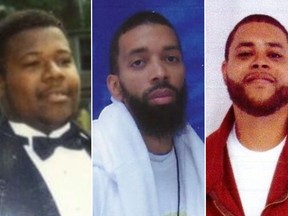 From left, Samuel Grasty, Derrick Chappell, and Morton Johnson in undated family photographs. Attorneys for the men are seeking to vacate their convictions for the murder of Henrietta Nickens, 70, of Chester, Pa. in 1997, arguing new DNA tests point to another suspect.