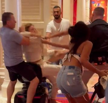 The wild scene unfolding inside a Vegas casino on Sunday night.