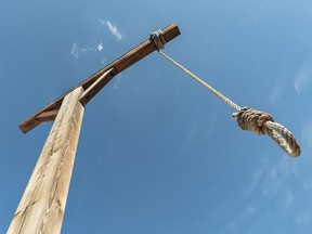 Gallows set against the sky