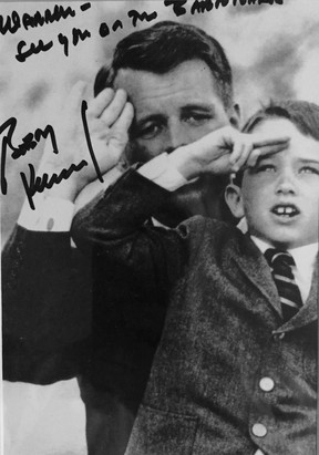 A photo of Robert Kennedy and his son Bobby autographed by the latter for Warren Kinsella.