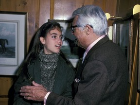 Jennifer Grant and Cary Grant are pictured at the Fairfax Hotel in Washington, D.C., on Dec. 6, 1981