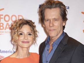Kyra Sedgwick and Kevin Bacon are pictured in April 2018.