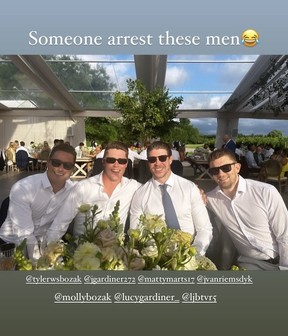 Some of Mitch Marner's current and former Maple Leafs teammates attended his wedding in Niagara-on-the-Lake on Saturday.
